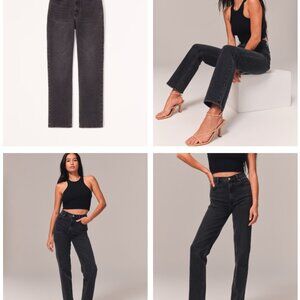 Abercrombie & Fitch Women's Black Straight Leg Jeans